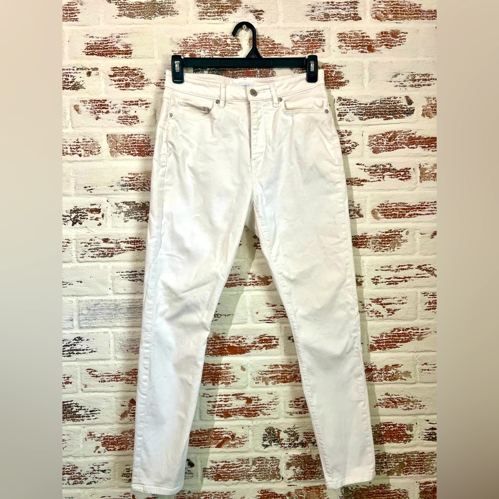 LOFT Jeans Curvy High Waist Skinny Ankle White Denim Sz 6/28